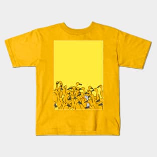 A bunch of duckling isolated on yellow background Kids T-Shirt